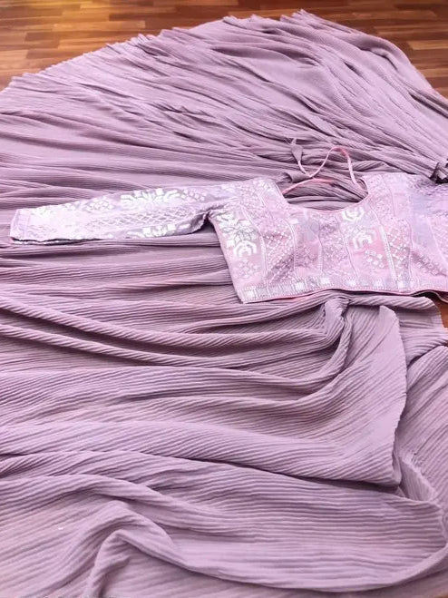 Pleated Crush Sabyashi Collection for Women Saree,,