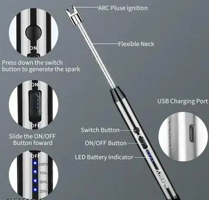 USB Electric Lighter for Candles Rechargeable Electric Gas