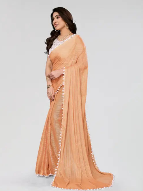 Embroidered Blouse Piece Solide Saree