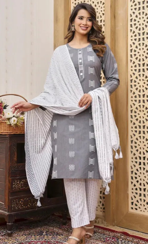 Kurti Pant Set with Dupatta