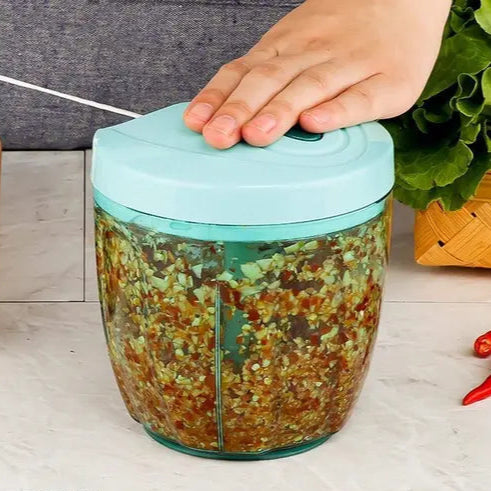 Kitchen Dori Chopper / Manual Chopper / Onion Dry Fruit Grinder / Vegetable Chopper Cutter / Salad Maker( XXL Chopper 1000ml,Pack of 1, blue)
