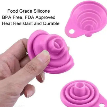 Oil Dispenser Bottle for Kitchen, 500ml (Pack Of 2),FCollepsible Funnel-1 [Multicolour] || Total Item 3
