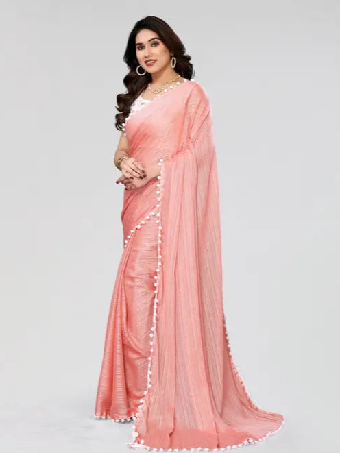 Embroidered Blouse Piece Solide Saree