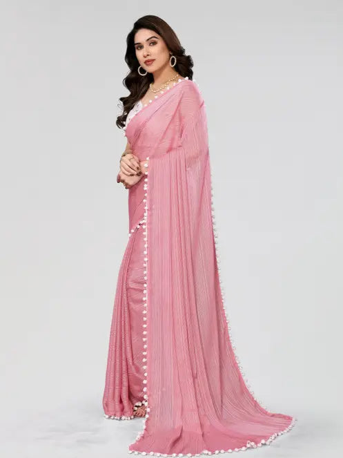 Embroidered Blouse Piece Solide Saree