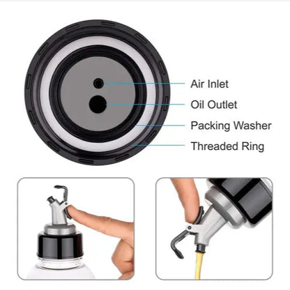 Plastic Oil Dispenser, 1000ml, Pack of 2, Clear